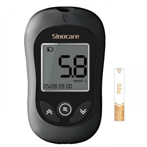 Glucomètre Sinocare Gold AQ Plus - 25 bandelettes Gold AQ Plus, 25 lancettes, 01 Auto Piqueur