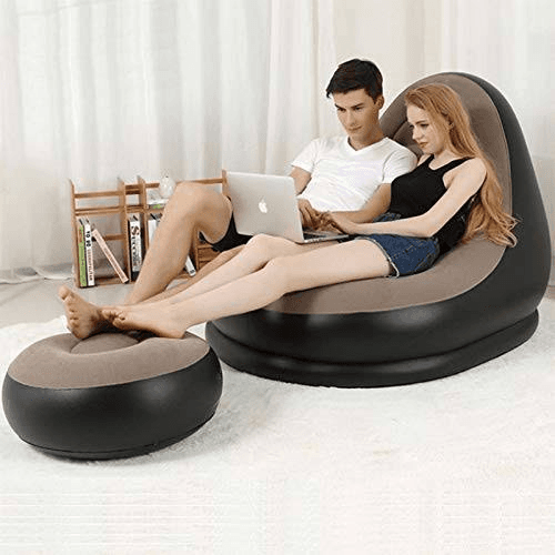Fauteuil Gonflable de Détente et Repose Pied