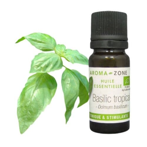 Huile Essentielle de Basilic Tropical , AROMA- ZONE Sérénité du Ventre &amp; de l’Esprit,10ml