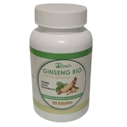 Complément Alimentaire BLOOM'S Ginseng Bio à base de Panax ginseng pour renforcer le système immunitaire, 90 Gélules