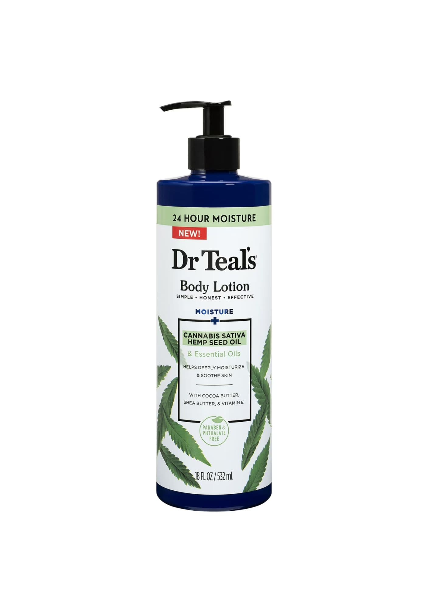 Lait Corporel Hydratant et Relaxant au Cannabis Saltiva Dr TEAL'S 532ml